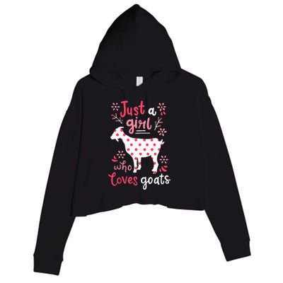 Goat Just A Girl Goats Gift Crop Fleece Hoodie