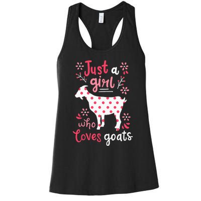 Goat Just A Girl Goats Gift Women's Racerback Tank