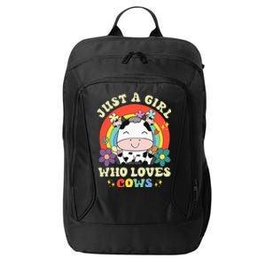 Groovy Just A Girl Who Loves Cows Rainbow Cow Lovers City Backpack