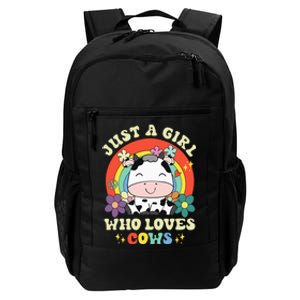 Groovy Just A Girl Who Loves Cows Rainbow Cow Lovers Daily Commute Backpack