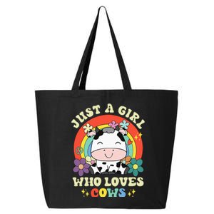 Groovy Just A Girl Who Loves Cows Rainbow Cow Lovers 25L Jumbo Tote