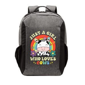 Groovy Just A Girl Who Loves Cows Rainbow Cow Lovers Vector Backpack