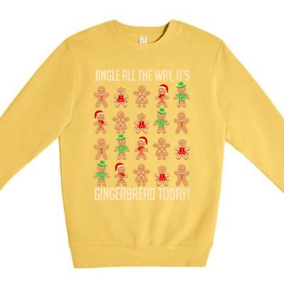 Gingerbread Jingle All The Way Gingerbread Day Christmas Great Gift Premium Crewneck Sweatshirt