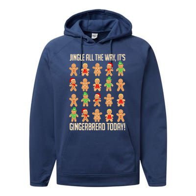 Gingerbread Jingle All The Way Gingerbread Day Christmas Great Gift Performance Fleece Hoodie