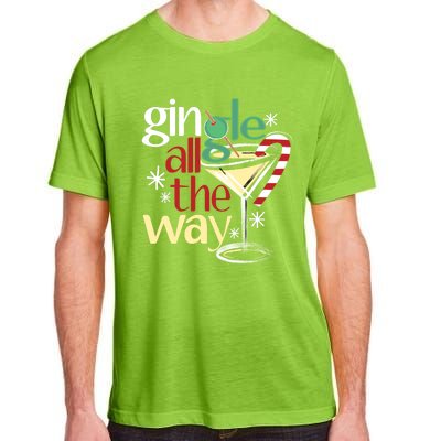 Gingle Jingle All The Way Gin Christmas Martini Gift Adult ChromaSoft Performance T-Shirt