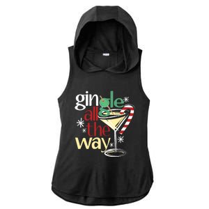 Gingle Jingle All The Way Gin Christmas Martini Gift Ladies PosiCharge Tri-Blend Wicking Draft Hoodie Tank