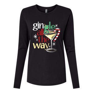 Gingle Jingle All The Way Gin Christmas Martini Gift Womens Cotton Relaxed Long Sleeve T-Shirt