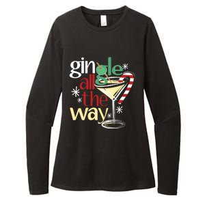 Gingle Jingle All The Way Gin Christmas Martini Gift Womens CVC Long Sleeve Shirt