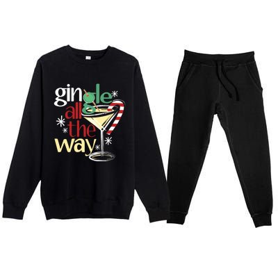 Gingle Jingle All The Way Gin Christmas Martini Gift Premium Crewneck Sweatsuit Set