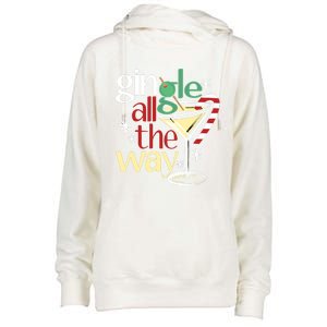 Gingle Jingle All The Way Gin Christmas Martini Gift Womens Funnel Neck Pullover Hood