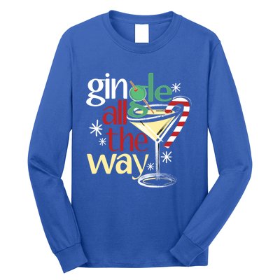 Gingle Jingle All The Way Gin Christmas Martini Gift Long Sleeve Shirt