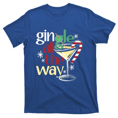 Gingle Jingle All The Way Gin Christmas Martini Gift T-Shirt