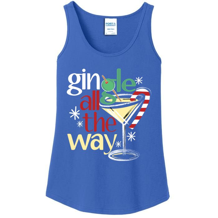 Gingle Jingle All The Way Gin Christmas Martini Gift Ladies Essential Tank