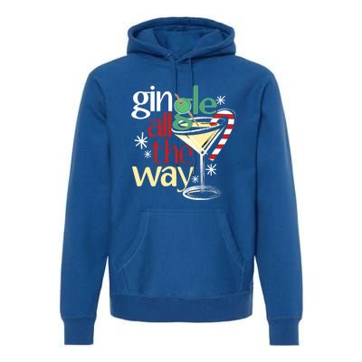 Gingle Jingle All The Way Gin Christmas Martini Gift Premium Hoodie