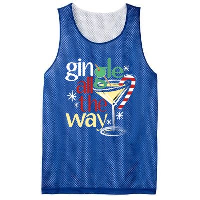 Gingle Jingle All The Way Gin Christmas Martini Gift Mesh Reversible Basketball Jersey Tank