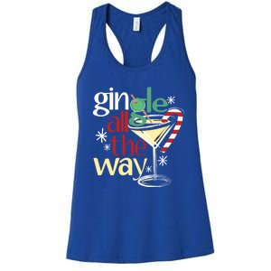 Gingle Jingle All The Way Gin Christmas Martini Gift Women's Racerback Tank