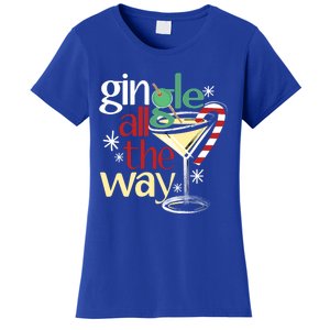 Gingle Jingle All The Way Gin Christmas Martini Gift Women's T-Shirt