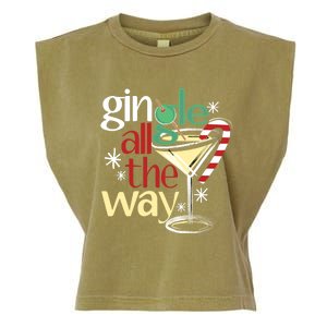 Gingle Jingle All The Way Gin Christmas Martini Gift Garment-Dyed Women's Muscle Tee