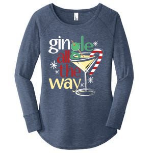 Gingle Jingle All The Way Gin Christmas Martini Gift Women's Perfect Tri Tunic Long Sleeve Shirt