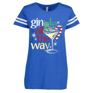 Gingle Jingle All The Way Gin Christmas Martini Gift Enza Ladies Jersey Football T-Shirt