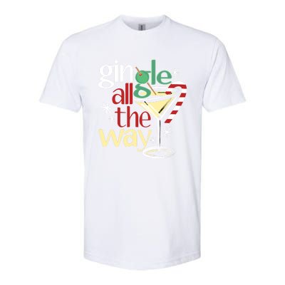 Gingle Jingle All The Way Gin Christmas Martini Gift Softstyle CVC T-Shirt