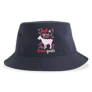 Goat Just A Girl Goats Gift Sustainable Bucket Hat