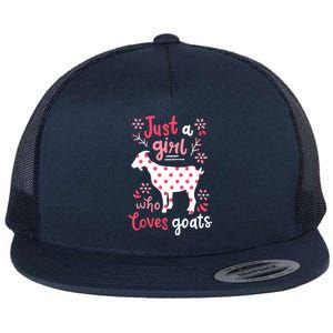 Goat Just A Girl Goats Gift Flat Bill Trucker Hat