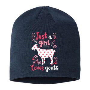 Goat Just A Girl Goats Gift Sustainable Beanie