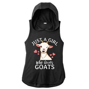 Goat Just A Who Loves Goats Farmer Goat Mom Ladies PosiCharge Tri-Blend Wicking Draft Hoodie Tank