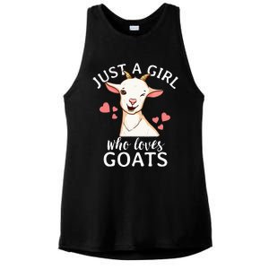 Goat Just A Who Loves Goats Farmer Goat Mom Ladies PosiCharge Tri-Blend Wicking Tank