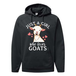 Goat Just A Who Loves Goats Farmer Goat Mom Performance Fleece Hoodie