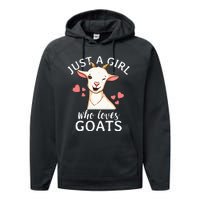 Goat Just A Who Loves Goats Farmer Goat Mom Performance Fleece Hoodie