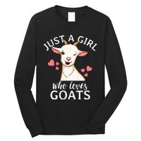 Goat Just A Who Loves Goats Farmer Goat Mom Long Sleeve Shirt