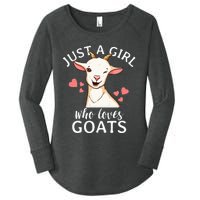 Goat Just A Who Loves Goats Farmer Goat Mom Women's Perfect Tri Tunic Long Sleeve Shirt