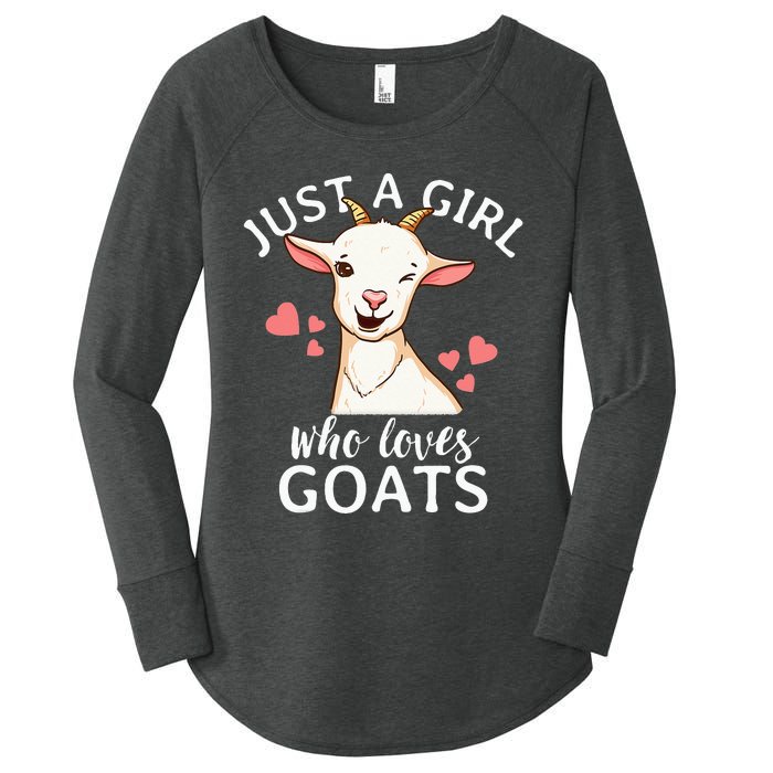 Goat Just A Who Loves Goats Farmer Goat Mom Women's Perfect Tri Tunic Long Sleeve Shirt