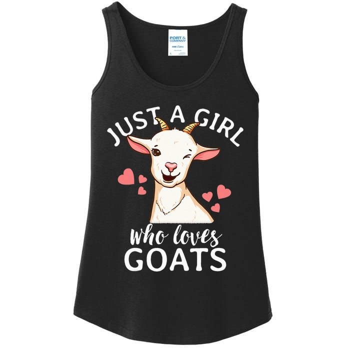 Goat Just A Who Loves Goats Farmer Goat Mom Ladies Essential Tank