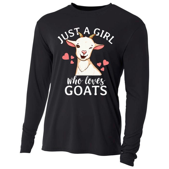 Goat Just A Who Loves Goats Farmer Goat Mom Cooling Performance Long Sleeve Crew