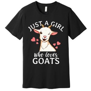 Goat Just A Who Loves Goats Farmer Goat Mom Premium T-Shirt