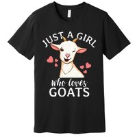 Goat Just A Who Loves Goats Farmer Goat Mom Premium T-Shirt