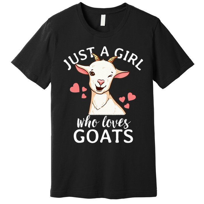 Goat Just A Who Loves Goats Farmer Goat Mom Premium T-Shirt