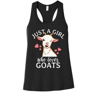 Goat Just A Who Loves Goats Farmer Goat Mom Women's Racerback Tank