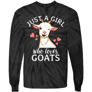 Goat Just A Who Loves Goats Farmer Goat Mom Tie-Dye Long Sleeve Shirt