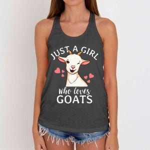 Goat Just A Who Loves Goats Farmer Goat Mom Women's Knotted Racerback Tank