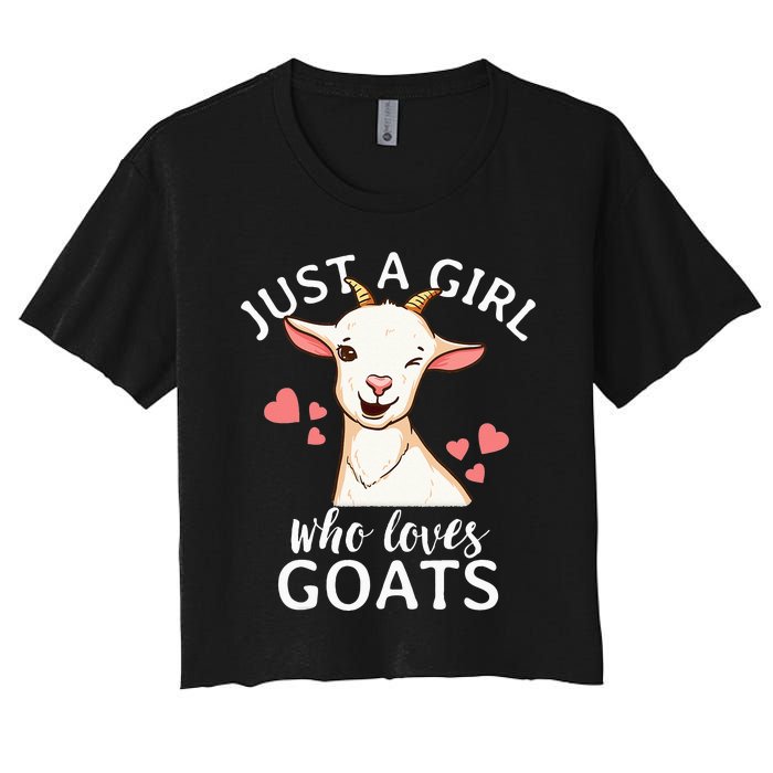 Goat Just A Who Loves Goats Farmer Goat Mom Women's Crop Top Tee