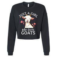 Goat Just A Who Loves Goats Farmer Goat Mom Cropped Pullover Crew