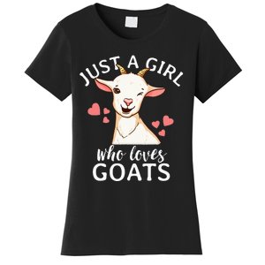 Goat Just A Who Loves Goats Farmer Goat Mom Women's T-Shirt