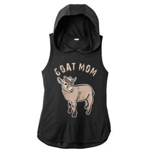 Goat  Just A  Who Loves Goats Farmer Goat Mom Ladies PosiCharge Tri-Blend Wicking Draft Hoodie Tank