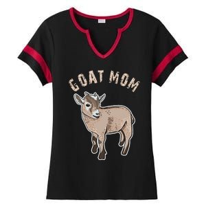 Goat  Just A  Who Loves Goats Farmer Goat Mom Ladies Halftime Notch Neck Tee