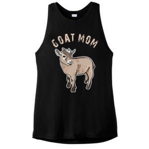 Goat  Just A  Who Loves Goats Farmer Goat Mom Ladies PosiCharge Tri-Blend Wicking Tank