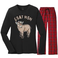 Goat  Just A  Who Loves Goats Farmer Goat Mom Women's Long Sleeve Flannel Pajama Set 